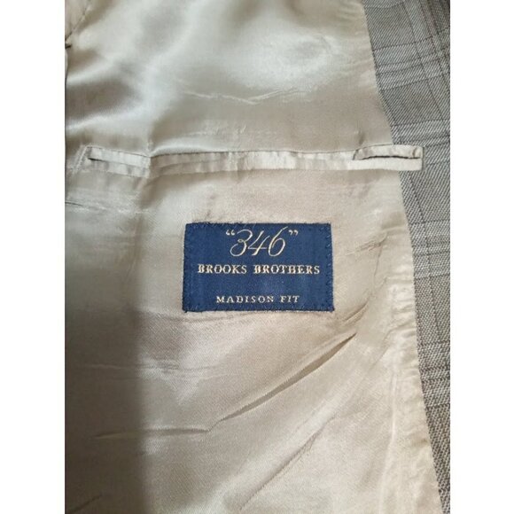 Brooks Brothers 346 Tan Plaid Madison Fit Wool Single Breasted Blazer Sz 38R - Picture 8 of 10